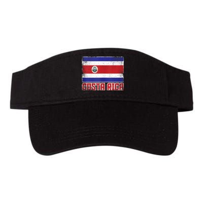 Costa Rica Flag Vintage Retro Country Costa Rican Valucap Bio-Washed Visor