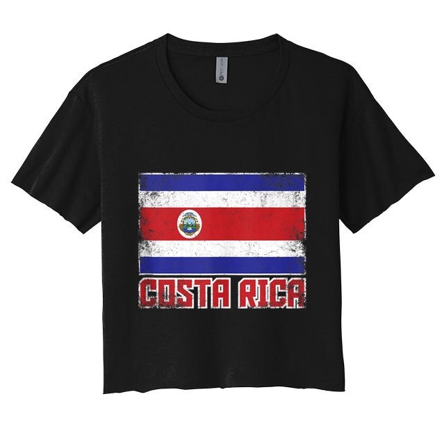 Costa Rica Flag Vintage Retro Country Costa Rican Crop Top