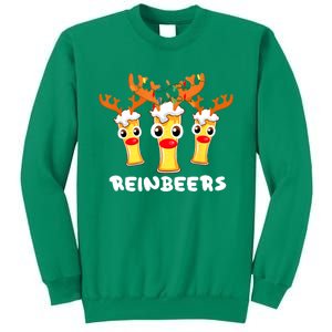 Christmas Reinbeers Funny Reindeer Beer Drinking Xmas Pajama Gift Sweatshirt