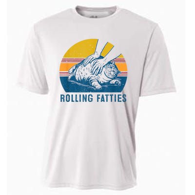 Cat Rolling Fatties Funny Cooling Performance Crew T-Shirt