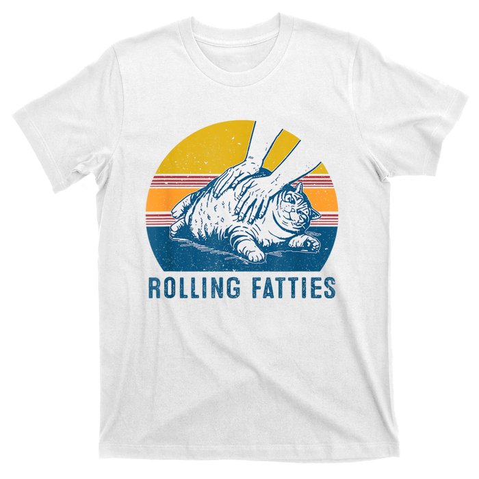 Cat Rolling Fatties Funny T-Shirt