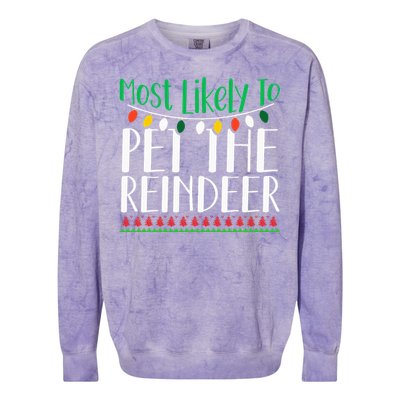 Christmas Reindeer Family Fun Festive Gift Colorblast Crewneck Sweatshirt