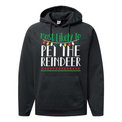 Christmas Reindeer Family Fun Festive Gift Performance Fleece Hoodie