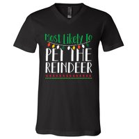 Christmas Reindeer Family Fun Festive Gift V-Neck T-Shirt