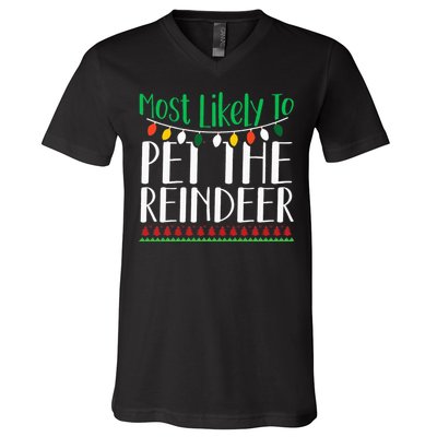 Christmas Reindeer Family Fun Festive Gift V-Neck T-Shirt