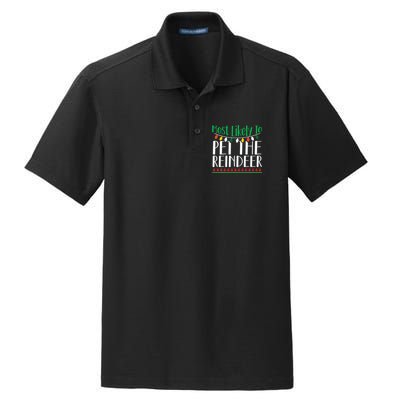 Christmas Reindeer Family Fun Festive Gift Dry Zone Grid Polo