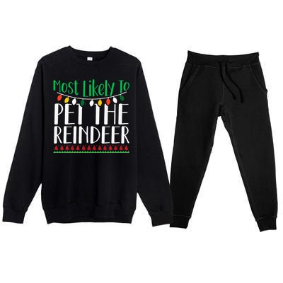 Christmas Reindeer Family Fun Festive Gift Premium Crewneck Sweatsuit Set