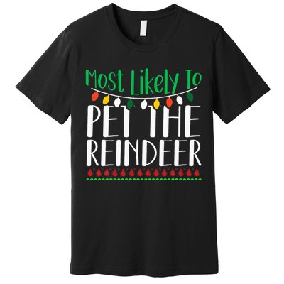 Christmas Reindeer Family Fun Festive Gift Premium T-Shirt