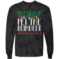 Christmas Reindeer Family Fun Festive Gift Tie-Dye Long Sleeve Shirt