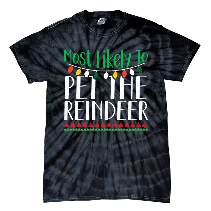 Christmas Reindeer Family Fun Festive Gift Tie-Dye T-Shirt