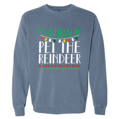 Christmas Reindeer Family Fun Festive Gift Garment-Dyed Sweatshirt