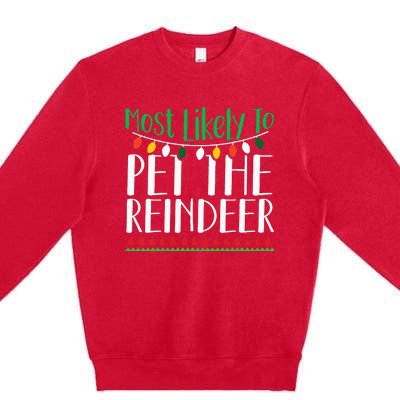 Christmas Reindeer Family Fun Festive Gift Premium Crewneck Sweatshirt