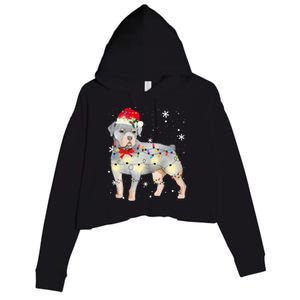 Christmas Rottweiler Funny Gift Crop Fleece Hoodie