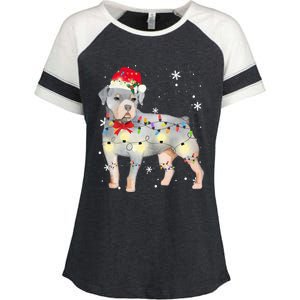 Christmas Rottweiler Funny Gift Enza Ladies Jersey Colorblock Tee