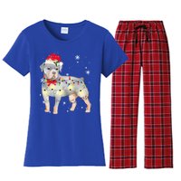 Christmas Rottweiler Funny Gift Women's Flannel Pajama Set