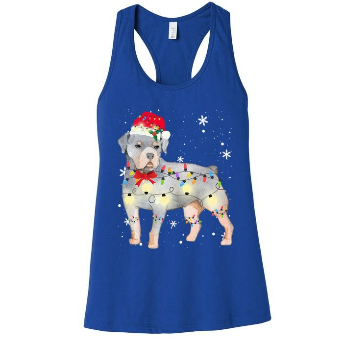 Christmas Rottweiler Funny Gift Women's Racerback Tank