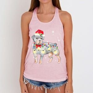 Christmas Rottweiler Funny Gift Women's Knotted Racerback Tank