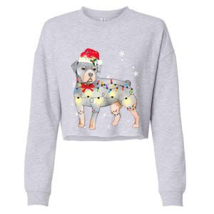 Christmas Rottweiler Funny Gift Cropped Pullover Crew