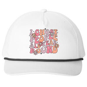 Cute Retro Funny Fall I Ghost People All Year Halloween Gift Snapback Five-Panel Rope Hat