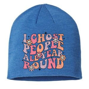 Cute Retro Funny Fall I Ghost People All Year Halloween Gift Sustainable Beanie