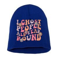 Cute Retro Funny Fall I Ghost People All Year Halloween Gift Short Acrylic Beanie