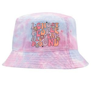 Cute Retro Funny Fall I Ghost People All Year Halloween Gift Tie-Dyed Bucket Hat