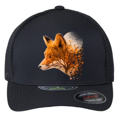 Cool Red Fox Tree Flexfit Unipanel Trucker Cap