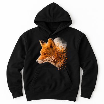 Cool Red Fox Tree Hoodie