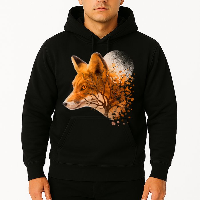 Cool Red Fox Tree Hoodie