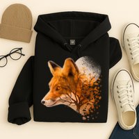 Cool Red Fox Tree Hoodie