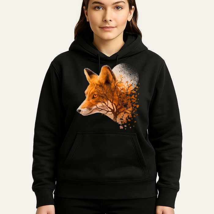 Cool Red Fox Tree Hoodie