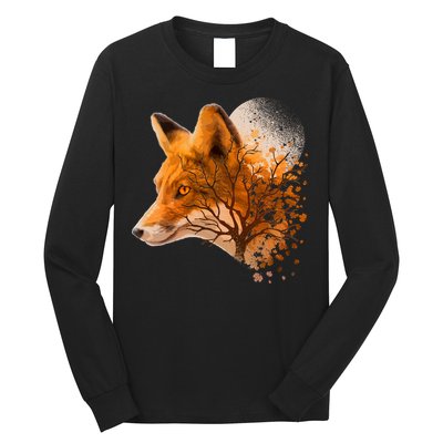 Cool Red Fox Tree Long Sleeve Shirt