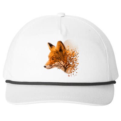 Cool Red Fox Tree Snapback Five-Panel Rope Hat