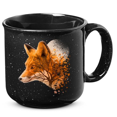 Cool Red Fox Tree 15oz Campfire Ceramic Mug