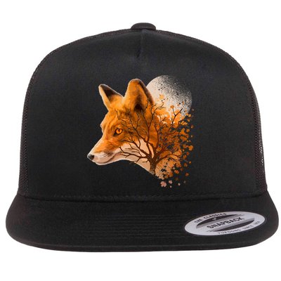 Cool Red Fox Tree Flatbill Hat