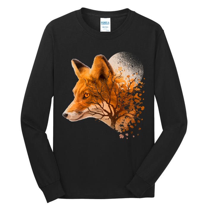 Cool Red Fox Tree Tall Long Sleeve T-Shirt