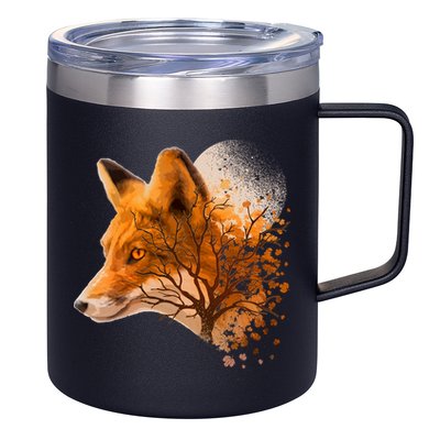 Cool Red Fox Tree 12oz Stainless Steel Coffee Mug