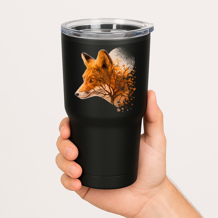 Cool Red Fox Tree Tumbler