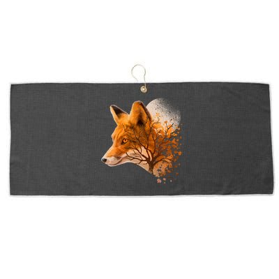 Cool Red Fox Tree Large Microfiber Waffle Golf Towel