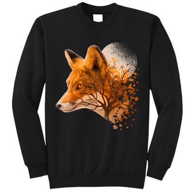 Cool Red Fox Tree Tall Sweatshirt