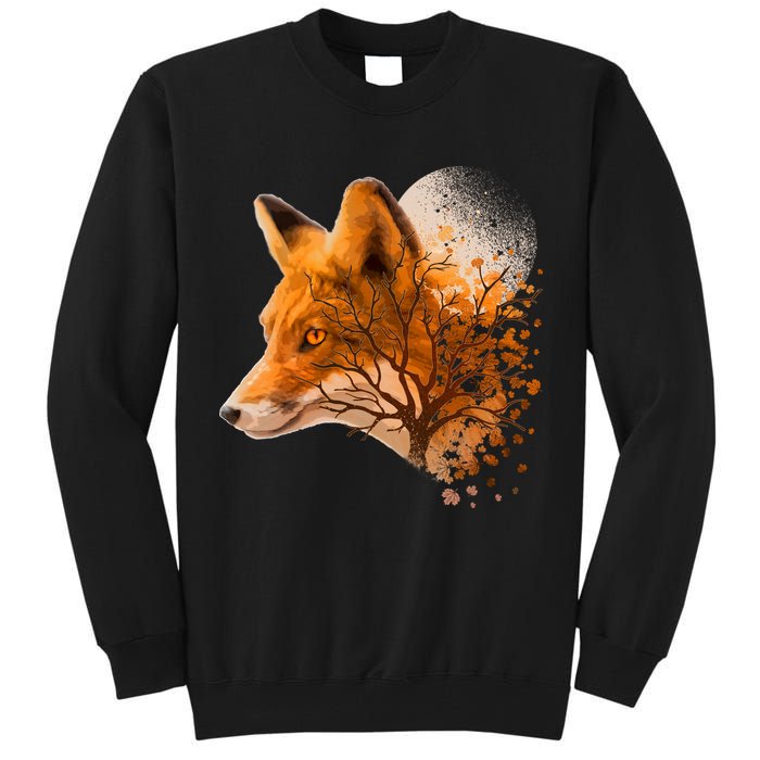Cool Red Fox Tree Tall Sweatshirt