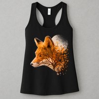 Cool Red Fox Tree Womens Tank Top