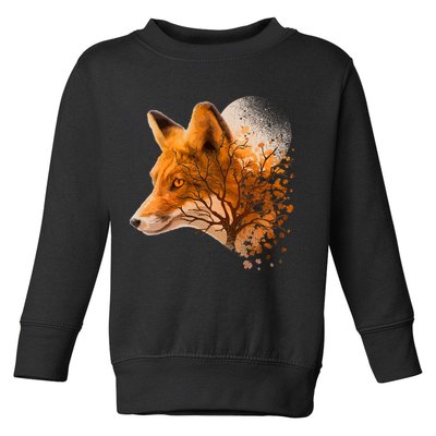 Cool Red Fox Tree Toddler Sweatshirt
