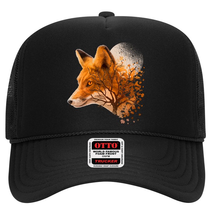 Cool Red Fox Tree Trucker Hat