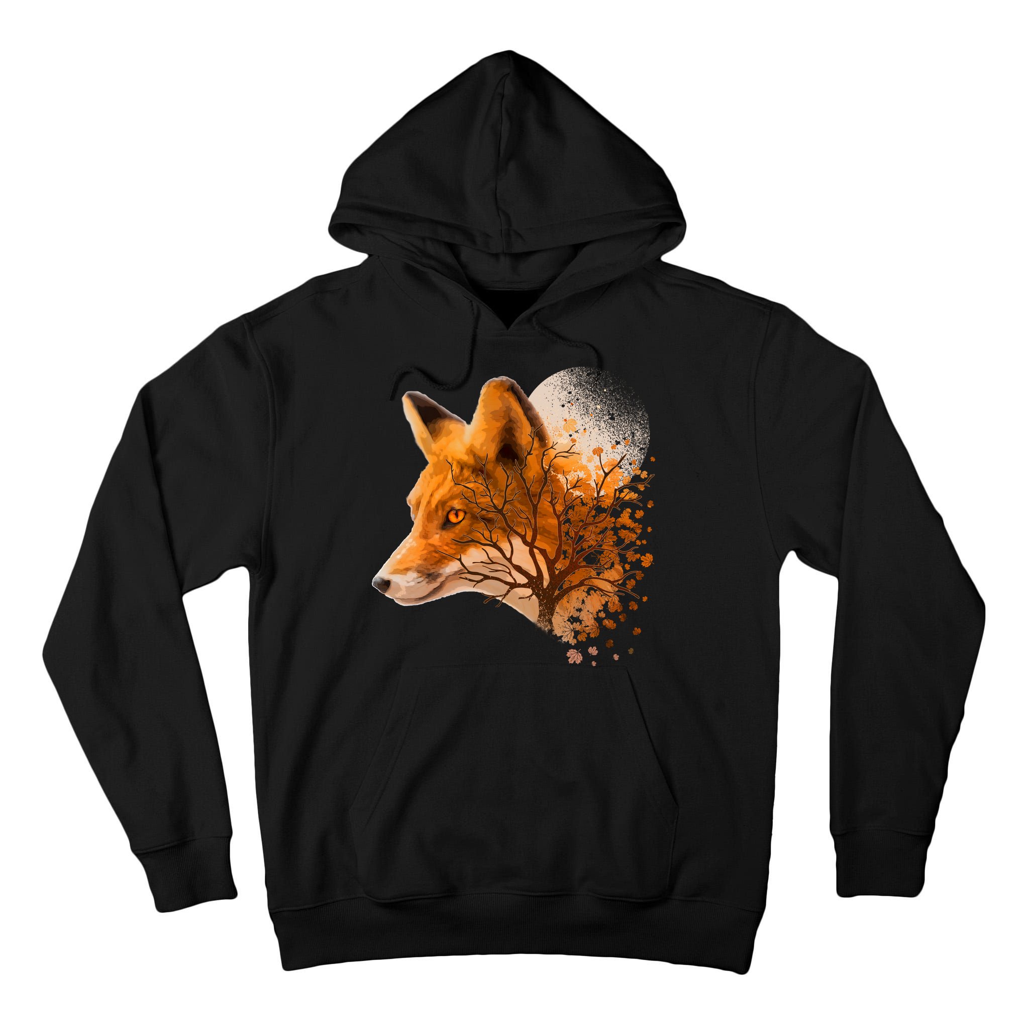 Cool Red Fox Tree Tall Hoodie