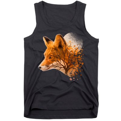 Cool Red Fox Tree Tank Top