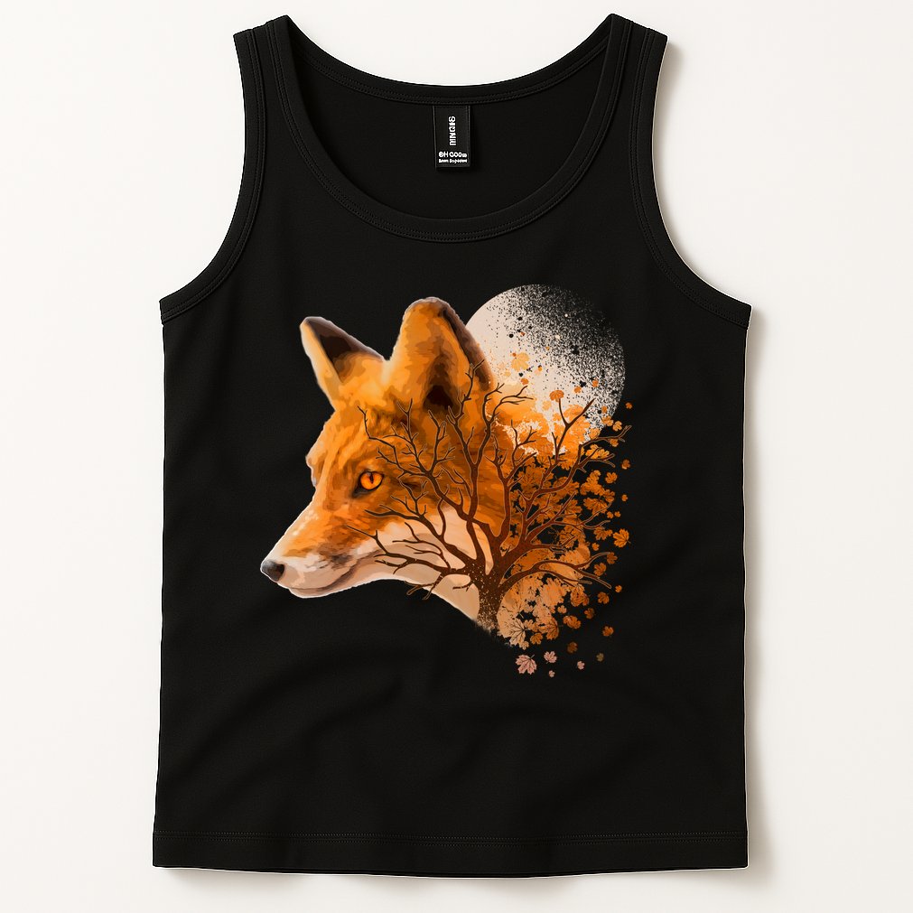 Cool Red Fox Tree Tank Top