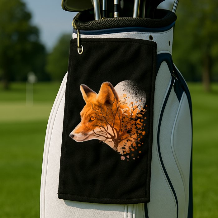 Cool Red Fox Tree Golf Towel