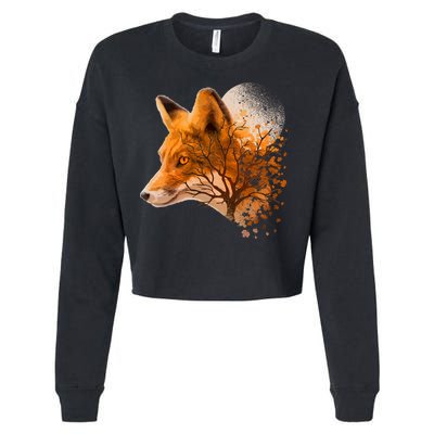 Cool Red Fox Tree Cropped Pullover Crew