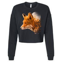 Cool Red Fox Tree Cropped Pullover Crew